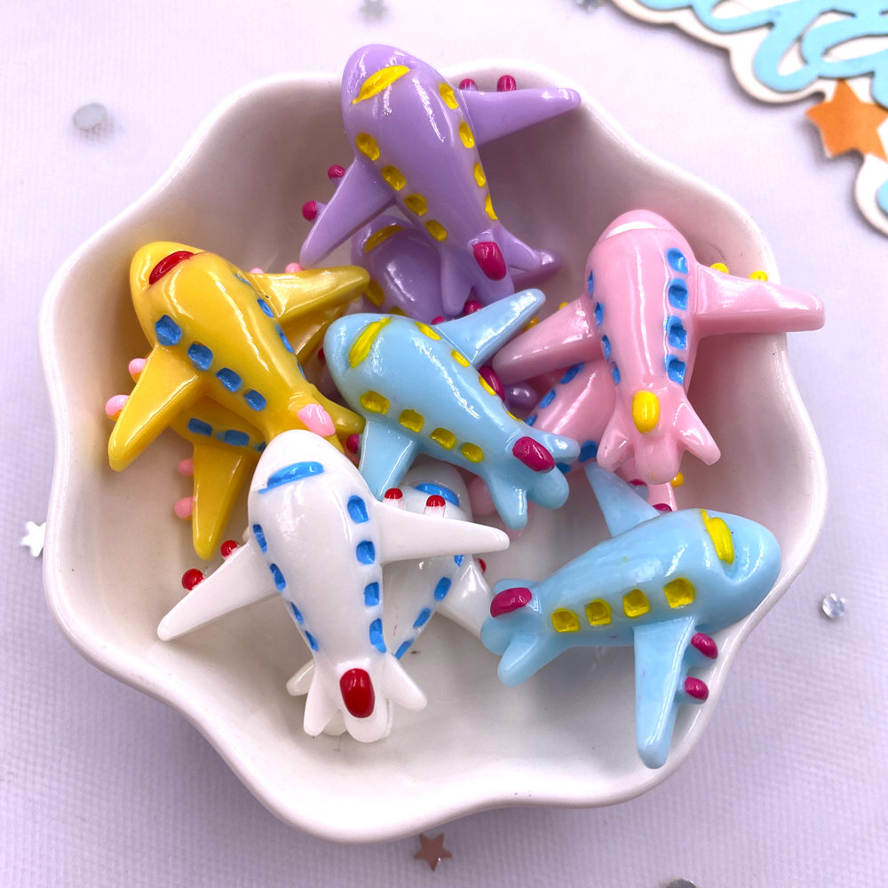 Paradise Jewelry & Watches Dolphin Mall - 10PCS ผสมเรซิ่นการ์ตูนที่มีสีสันเครื่องบินแบนหิน Figurines สมุดภาพ DIY งานฝีมือตกแต่งคริสต์มาสเครื่องประดับอุปกรณ์เสริม