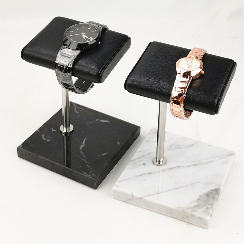 Jewelry And Watches Stores - แบบพกพาPUหนังและนาฬิกาหินอ่อนขาตั้งสร้อยข้อมือกำไลข้อมือHandcraftedจอแสดงผลเครื่องประดับStoreนาฬิกาของคุณ