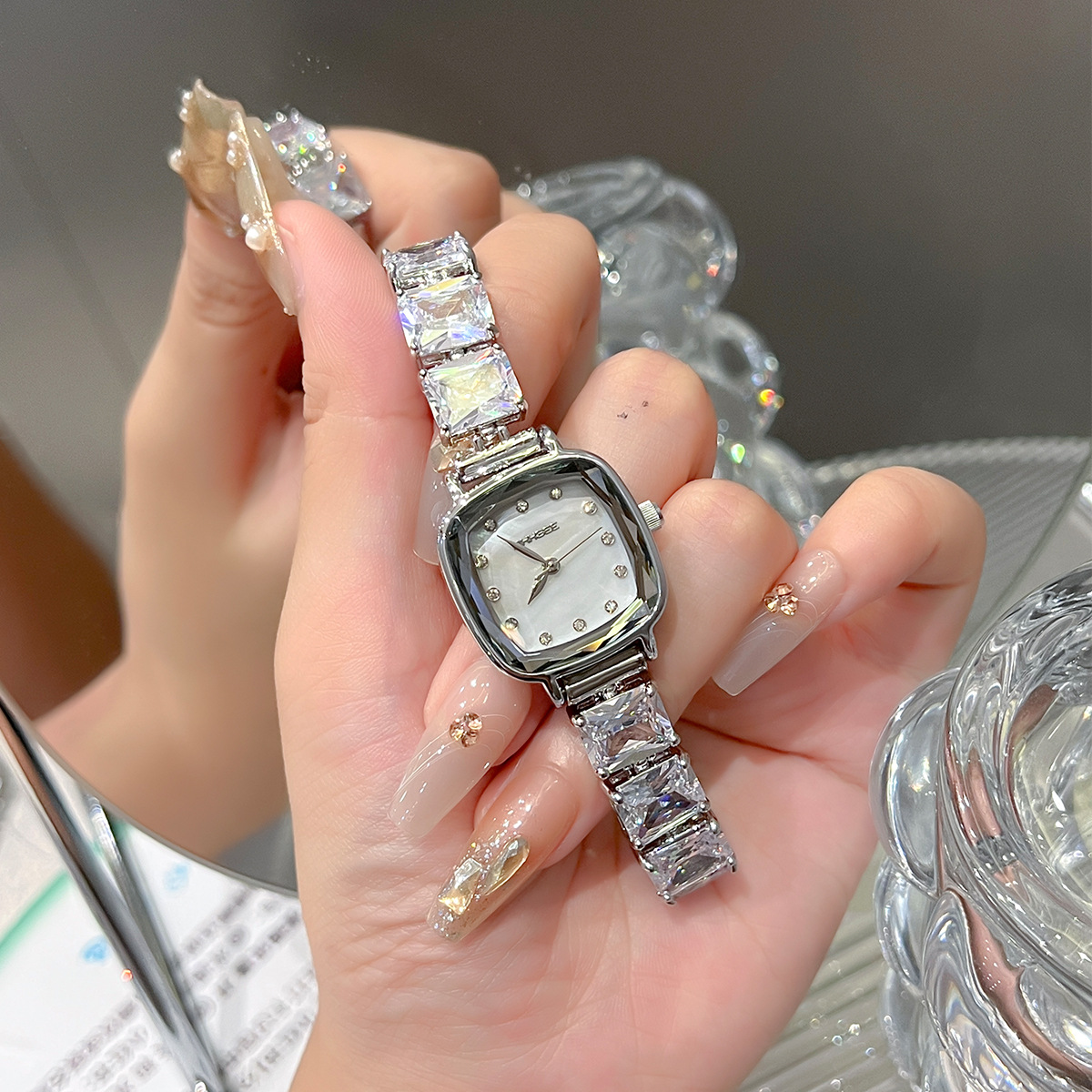 High Jewelry Watches - 2025 High-endผู้หญิงนาฬิกาเพชรหรูหราสแควร์น้ําตาลนาฬิกากันน้ําความงามหญิงแฟชั่นนาฬิกาข้อมือควอตซ์