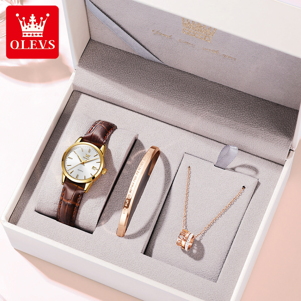 Leather Bracelet - OLEVS นาฬิกา 6898 นาฬิกาผู้หญิง Original Elegant