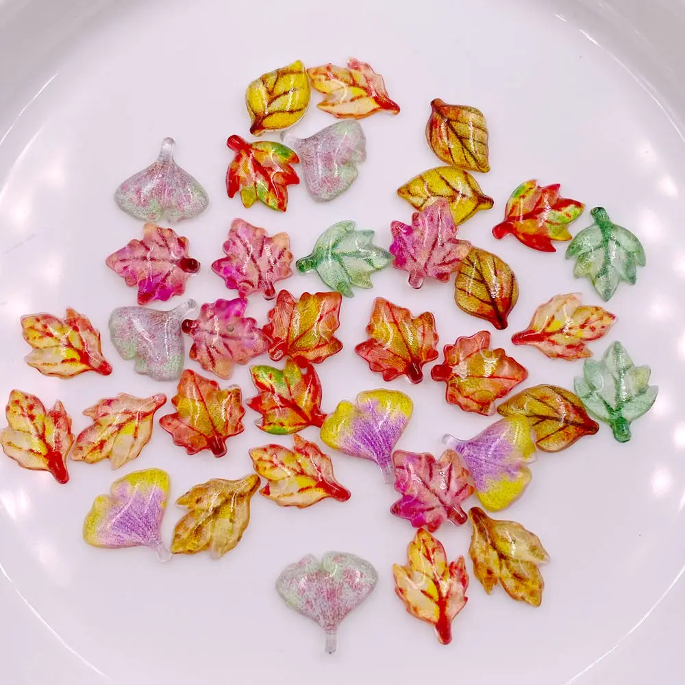 Paradise Jewelry & Watches Dolphin Mall - 50pcs ผสมเรซิ่นมินิคริสตัล Maple Leaves Art เล็บ