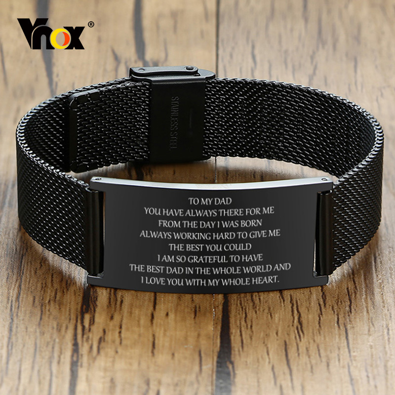 Jewelry Type Watches - Vnox 20 มม.TO MY DAD สร้อยข้อมือสําหรับชาย,CUSTOM