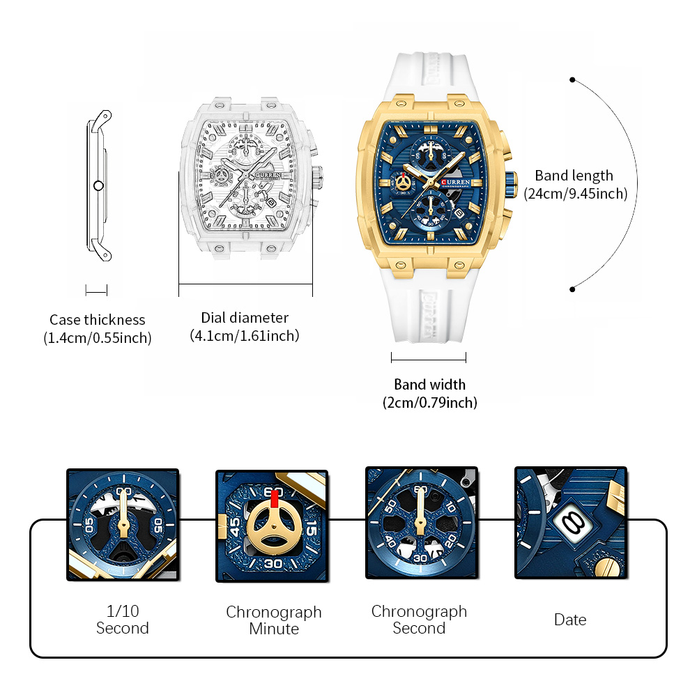 CURREN นาฬิกาวินเทจสุดหรูสำหรั - Jewellery Watches บทวิจารณ์และราคา