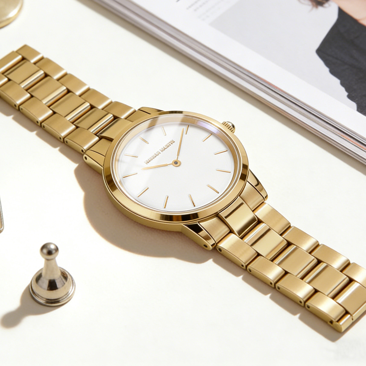 นาฬิกาผู้หญิงโรสโกลด์สแตนเลสสต - Jewelry Clasp Watches บทวิจารณ์และราคา